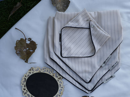 Beige and Black Stripe Bandana